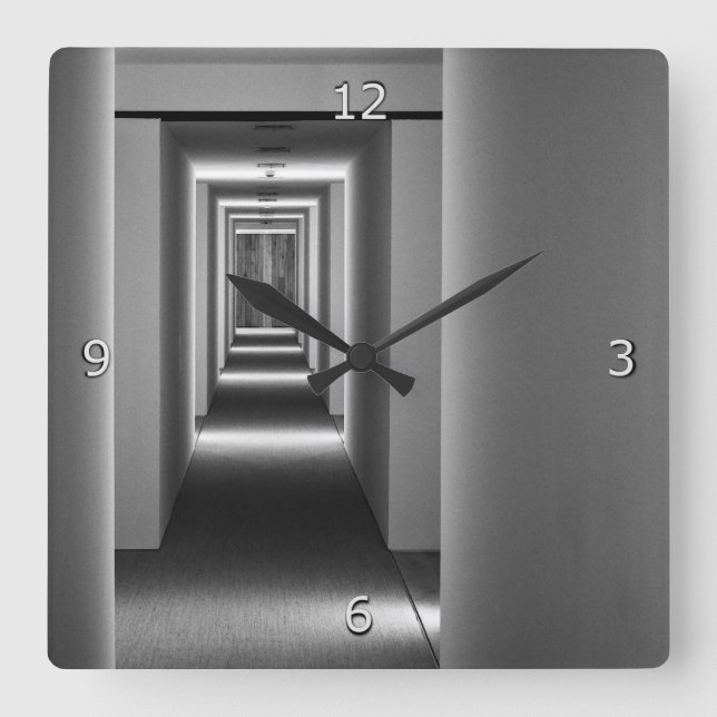 Relógio Quadrado Arquitetura abstrato de Belas Artes (Frente)