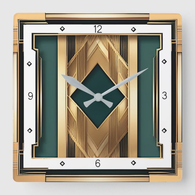 Relógio Quadrado Art Deco (Frente)