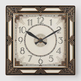 Relógio Quadrado Art Déco
