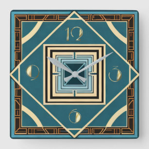 Relógio Quadrado Art Deco