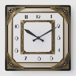 Relógio Quadrado Art Deco