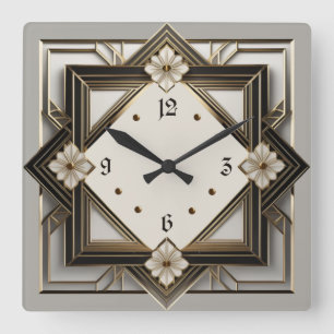 Relógio Quadrado Art Deco