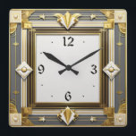 Relógio Quadrado Art Deco<br><div class="desc">design de relógio do excelente. Você vai adorar como os outros. Esteja livre para usar este design para outro produto que você quiser ou para personalizar e adicionar seu texto. Siga-me para mais. Obrigado. Tenha um bom dia.</div>