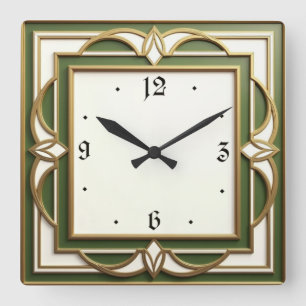 Relógio Quadrado Art Deco