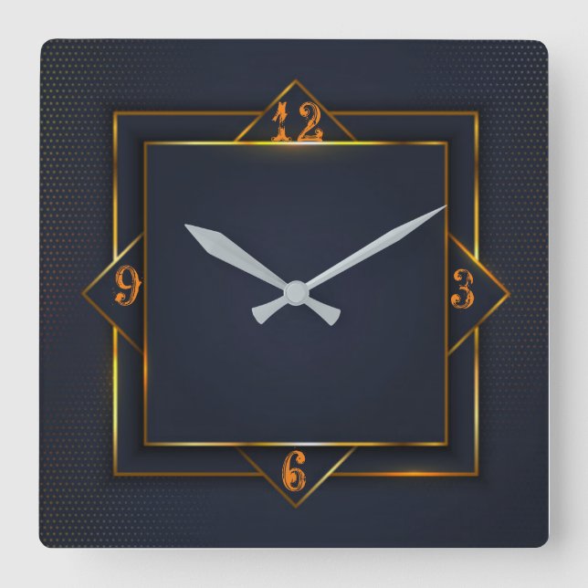 Relógio Quadrado Art Deco (Frente)