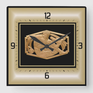 Relógio Quadrado Art Deco