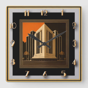 Relógio Quadrado Art Deco