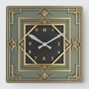 Relógio Quadrado Art Deco