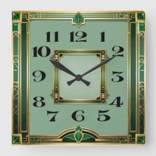 Relógio Quadrado Art Deco