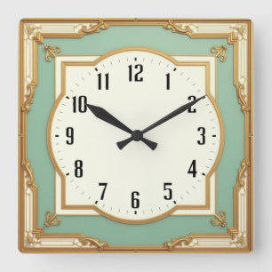 Relógio Quadrado Art Deco