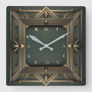 Relógio Quadrado Art Deco