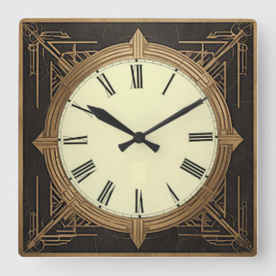 Relógio Quadrado Art Deco