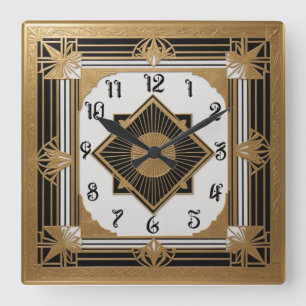 Relógio Quadrado Art Deco