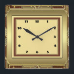 Relógio Quadrado Art Deco<br><div class="desc">design excelente. Você vai adorar como os outros. Esteja livre para usar este design e adicionar seu texto. Siga-me para mais. Obrigado. Tenha um bom dia.</div>