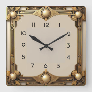 Relógio Quadrado Art Deco
