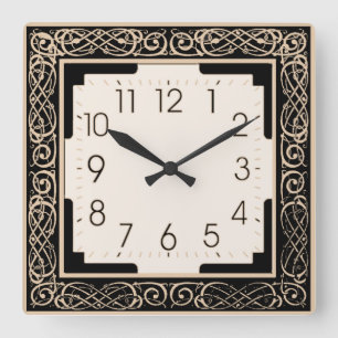 Relógio Quadrado Art Deco