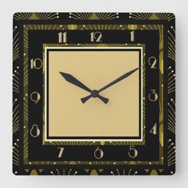 Relógio Quadrado Art Deco (Frente)