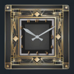 Relógio Quadrado Art Deco<br><div class="desc">design de relógio do excelente. Você vai adorar como os outros. Esteja livre para usar este design para outro produto que você quiser ou para personalizar e adicionar seu texto. Siga-me para mais. Obrigado. Tenha um bom dia.</div>