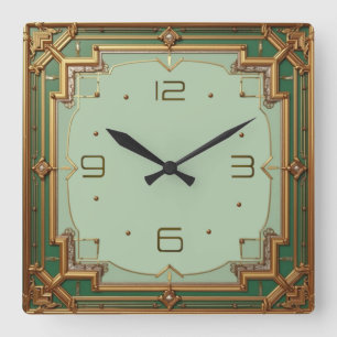Relógio Quadrado Art Deco