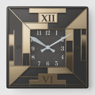 Relógio Quadrado Art Deco