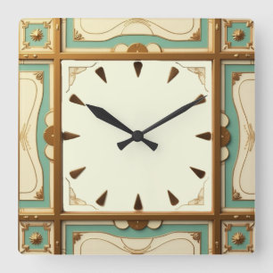 Relógio Quadrado Art Deco