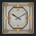Relógio Quadrado Art Deco<br><div class="desc">Great clock design. You will love it like others. Be free to use this design for other product you like or to customize and add your text. Follow me for more. Thank you. Have a nice day.</div>