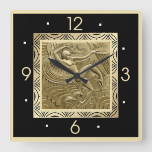 Relógio Quadrado Art Deco