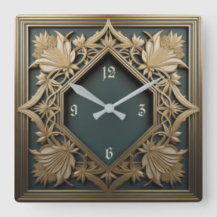 Relógio Quadrado Art Deco