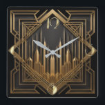 Relógio Quadrado Art Deco<br><div class="desc">design de relógio do excelente. Você vai adorar como os outros. Esteja livre para usar este design para outro produto que você quiser ou para personalizar e adicionar seu texto. Siga-me para mais. Obrigado. Tenha um bom dia.</div>