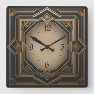 Relógio Quadrado Art Deco