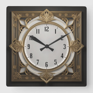 Relógio Quadrado Art Deco