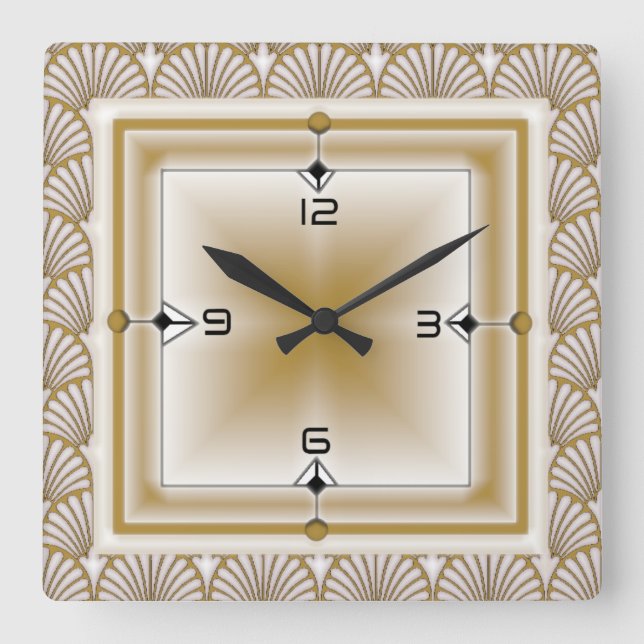 Relógio Quadrado Art Deco (Frente)