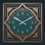 Relógio Quadrado Art Deco<br><div class="desc">design de relógio do excelente. Você vai adorar como os outros. Esteja livre para usar este design para outro produto que você quiser ou para personalizar e adicionar seu texto. Siga-me para mais. Obrigado. Tenha um bom dia.</div>