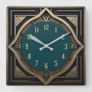 Relógio Quadrado Art Deco