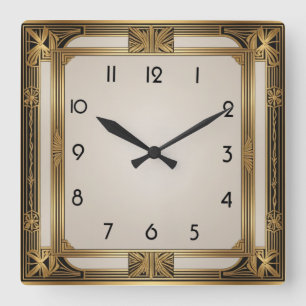 Relógio Quadrado Art Deco