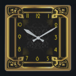 Relógio Quadrado Art Deco<br><div class="desc">design de relógio do excelente. Você vai adorar como os outros. Esteja livre para usar este design para outro produto que você quiser ou para personalizar e adicionar seu texto. Siga-me para mais. Obrigado. Tenha um bom dia.</div>