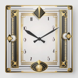 Relógio Quadrado Art Deco