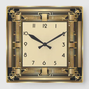 Relógio Quadrado Art Deco