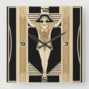 Relógio Quadrado Art Deco