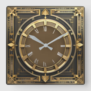 Relógio Quadrado Art Deco