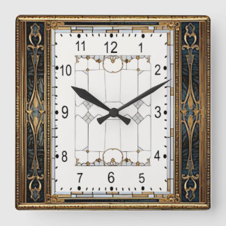 Relógio Quadrado Art Déco