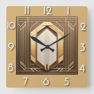 Relógio Quadrado Art Deco