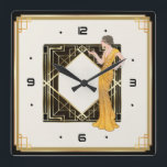 Relógio Quadrado Art Deco<br><div class="desc">design de relógio do excelente. Você vai adorar como os outros. Esteja livre para usar este design para outro produto que você quiser ou para personalizar e adicionar seu texto. Siga-me para mais. Obrigado. Tenha um bom dia.</div>