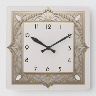 Relógio Quadrado Art Deco