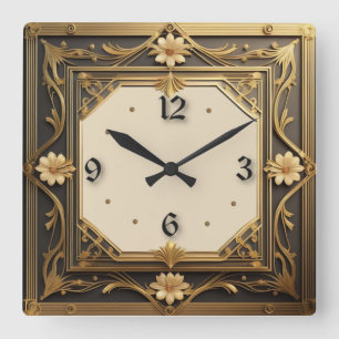 Relógio Quadrado Art Deco