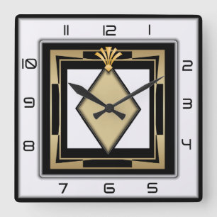 Relógio Quadrado Art Deco