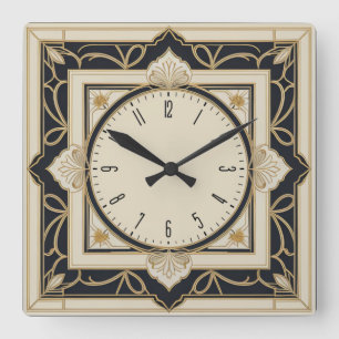 Relógio Quadrado Art Deco