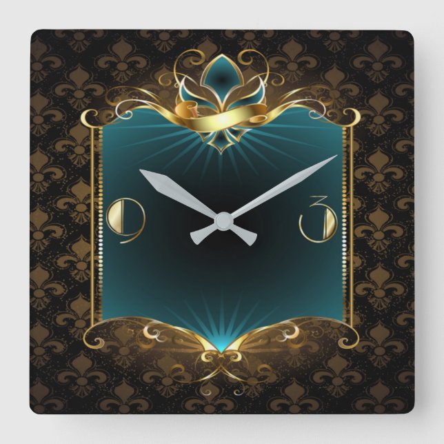 Relógio Quadrado Art Deco (Frente)