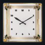 Relógio Quadrado Art Deco<br><div class="desc">design de relógio do excelente. Você vai adorar como os outros. Esteja livre para usar este design para outro produto que você quiser ou para personalizar e adicionar seu texto. Siga-me para mais. Obrigado. Tenha um bom dia.</div>