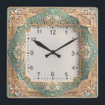 Relógio Quadrado Art Deco<br><div class="desc">Great clock design. You will love it like others. Be free to use this design for other product you like or to customize and add your text. Follow me for more. Thank you. Have a nice day.</div>